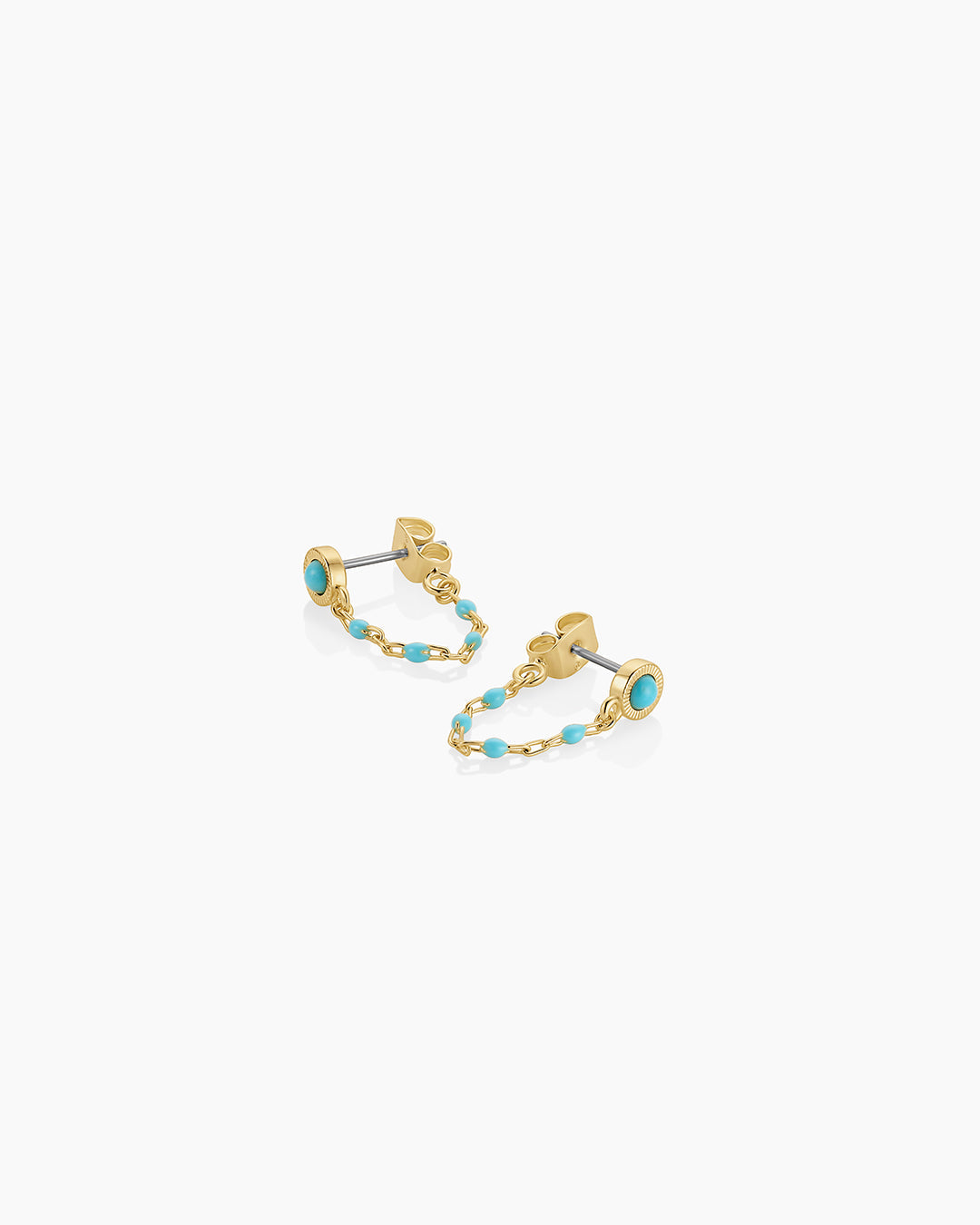 Turquoise Capri Chain Huggie Earrings for Women – Stylish Dangle Hoop Earrings for Everyday Wear & Special Occasions