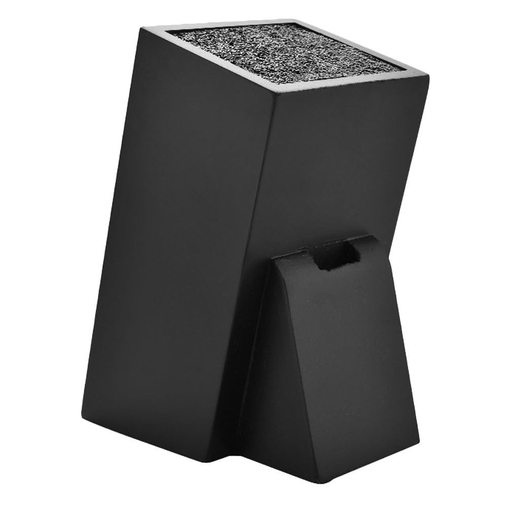 Premium Wooden Knife Block Organizer - Universal Kitchen Storage Holder for Knives & Utensils - Multi-Functional Household Rack (Black) - Perfect for Countertop Organization & Kitchen Decluttering