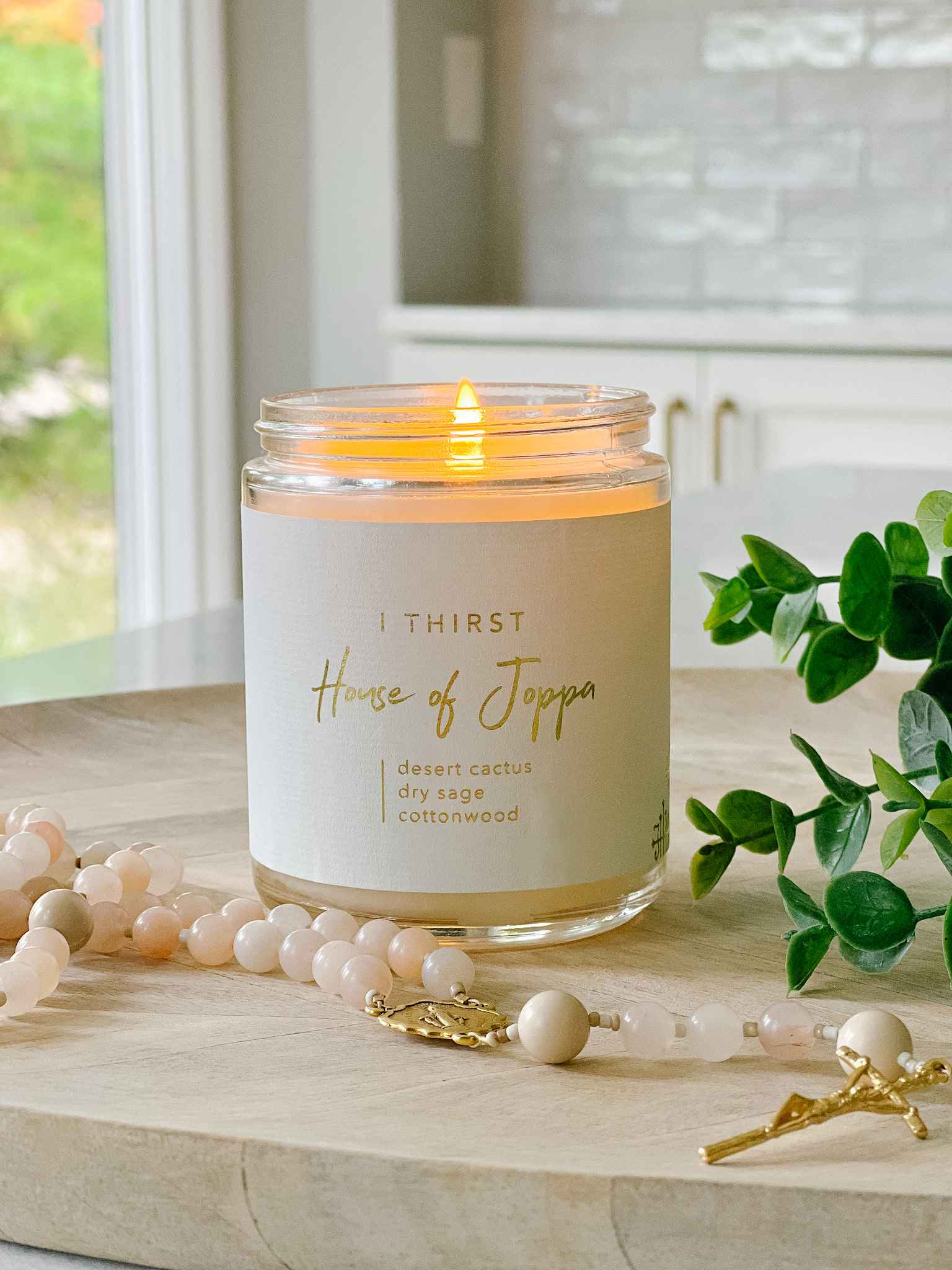 Desert Cactus & Dry Sage Scented Candle - I Thirst Aromatherapy Soy Wax Candle for Home, Yoga, Meditation & Relaxation