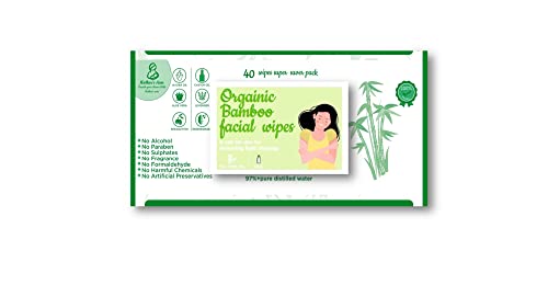 100% Organic Bamboo Facial Wipes by MOTHERS ARM - 40 Count | Gentle & Eco-Friendly Makeup Remover Wipes for Sensitive Skin | Perfect for Travel, Gym & Daily Skincare Routine