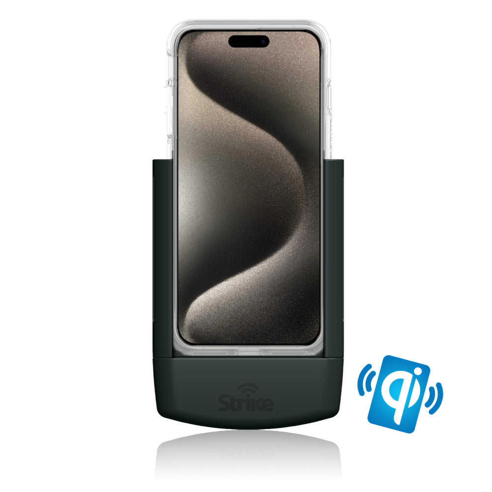 iPhone 15 Pro Max Wireless Charging Car Phone Holder with Strike Case - Secure Mount for Driving, Commuting & Travel