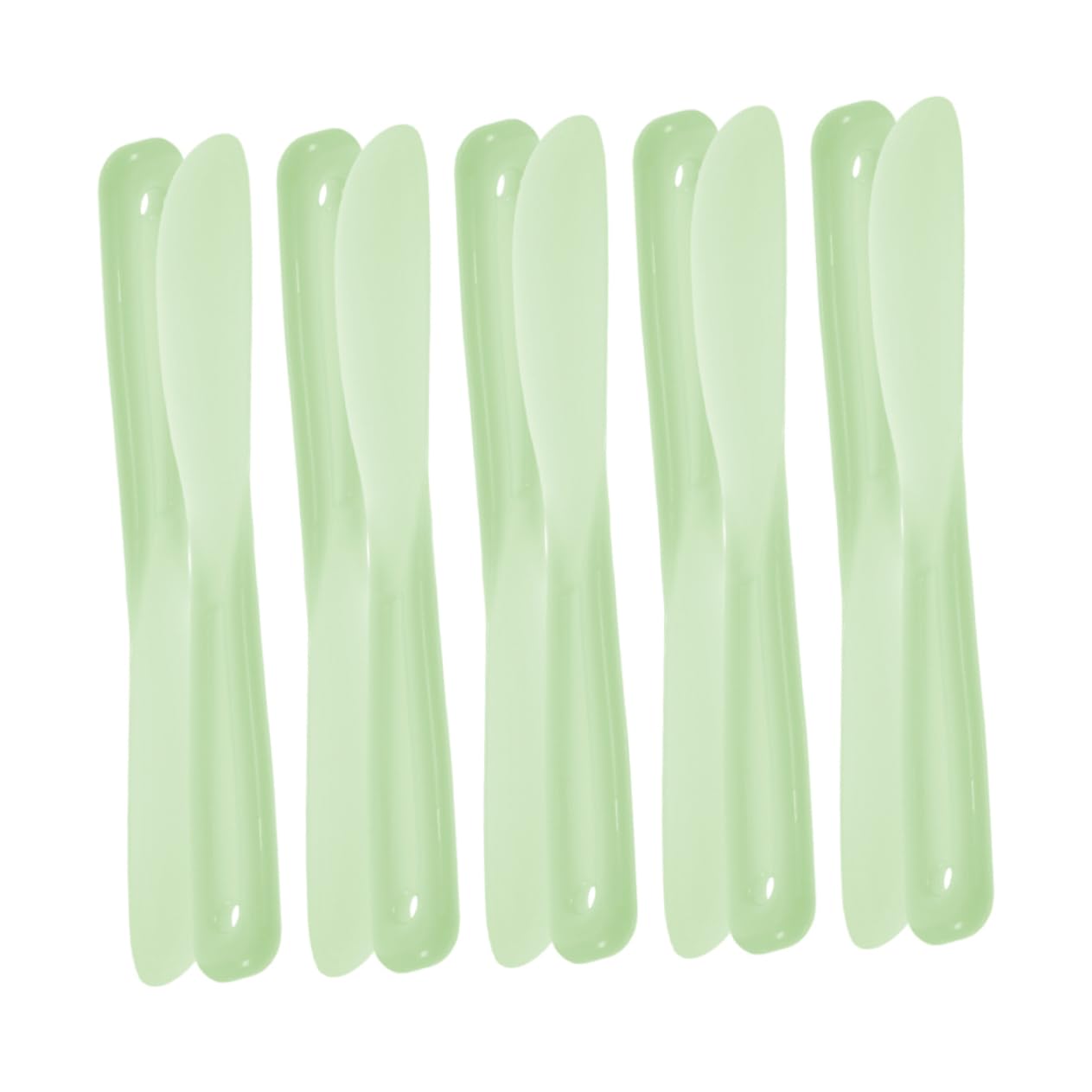 20pcs Reusable Green Makeup Spatula Set - Cosmetic Mixing Tool for Foundation, Lipstick & Cream Blending - Perfect for DIY Makeup, Salon & Professional Use