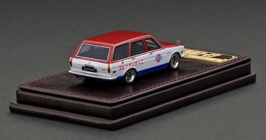 1/64 Scale Datsun Bluebird 510 Wagon Diecast Model Car - Red, White & Blue Classic Japanese Collector's Vehicle for Display, Gifts & Racing Enthusiasts