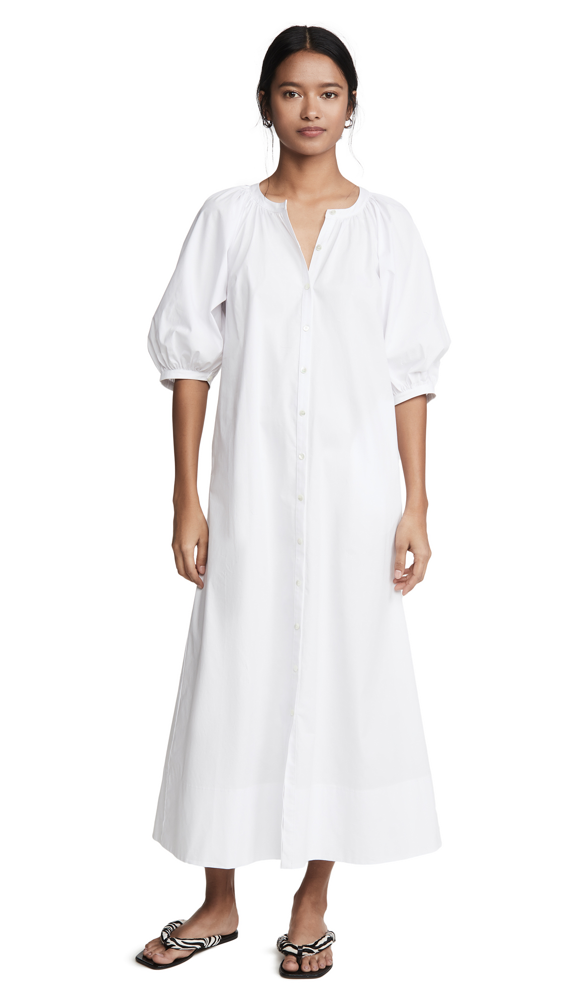 STAUD Women's Vincent Dress - Elegant Flowy Midi Dress for Women | Perfect for Weddings, Parties & Special Occasions