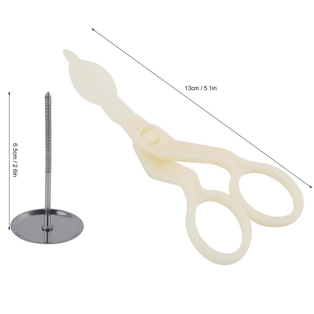 Professional Fondant Cake Decorating Tool Set - Plastic Cake Flower Nail & Flower Lifter with Sugar Craft Scissors for Cake, Cupcake, and Pastry Decorating - Perfect for Birthday, Wedding, and Special Occasion Cake Designs