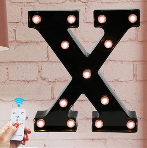 LED Alphabet Letter Lights - Remote Controlled Light Up Marquee Sign for Nursery, Kids Room & Party Decor - A-Z Letters Night Light for Wall & Tabletop Display