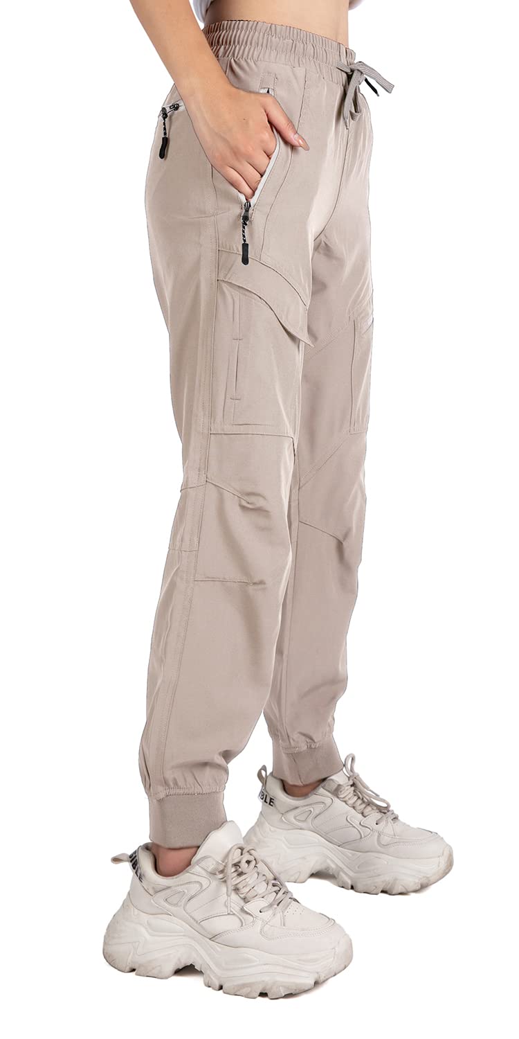 Women's Lightweight Cargo Jogger Pants - Athletic Workout Hiking Travel Pants with Quick-Dry Fabric - Perfect for Gym, Outdoor Adventures & Casual Wear