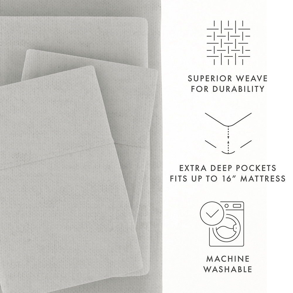 Soft & Cozy 4-Piece Flannel Sheet Set - Queen Size, 100% Cotton, Brushed for Warmth - Perfect for Winter Nights & Cold Weather Bedding