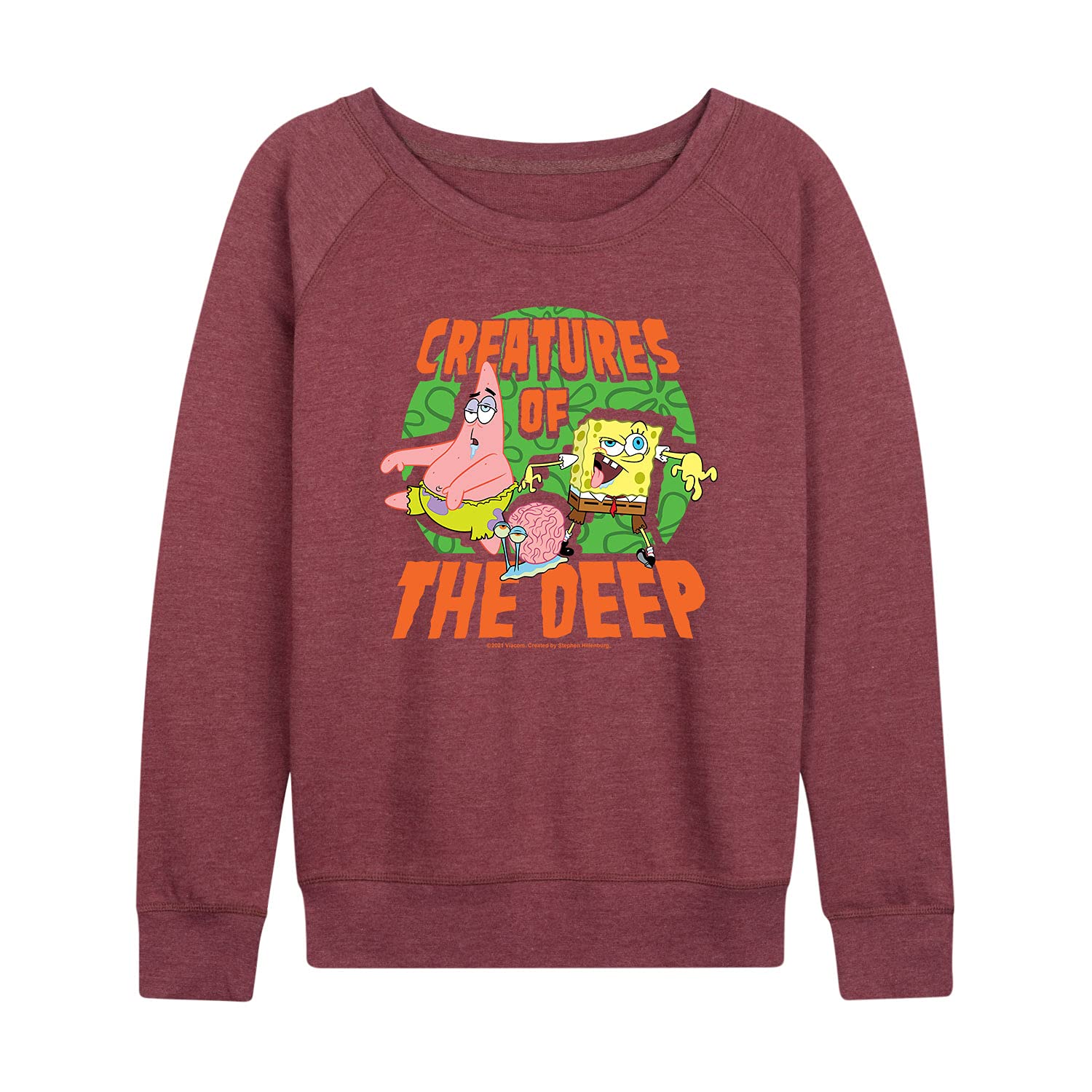SpongeBob SquarePants Women's Lightweight French Terry Pullover Hoodie | Cartoon Character Sweatshirt | Casual Lounge Wear & Street Fashion