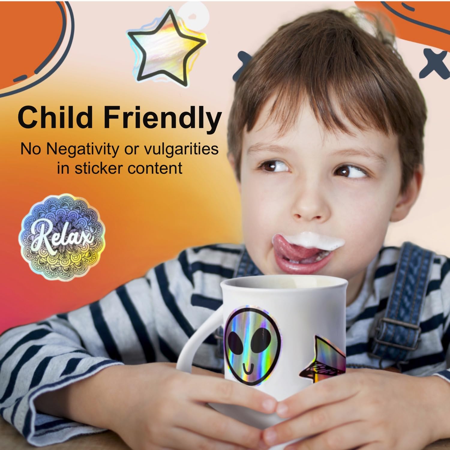 120pcs Rainbow Holographic Stickers for Kids - Waterproof Vinyl Stickers for Water Bottles, Laptops & Notebooks - Cute Decorative Stickers for Girls and Teens (2.3 Inches) - Perfect for School Supplies, DIY Crafts & Personalizing Belongings