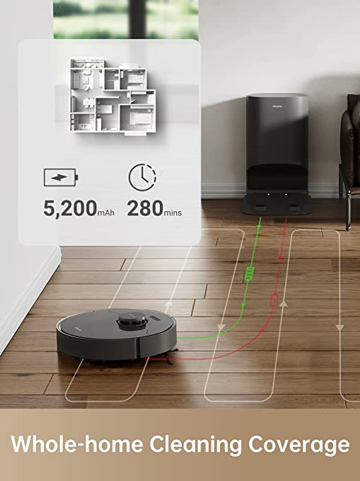 Dreame D10s Plus Robot Vacuum and Mop Combo with Auto-Empty Dock, 3000Pa Suction, Smart Mapping, Wi-Fi Connected - Perfect for Hardwood Floors & Pet Hair Cleaning in Large Homes