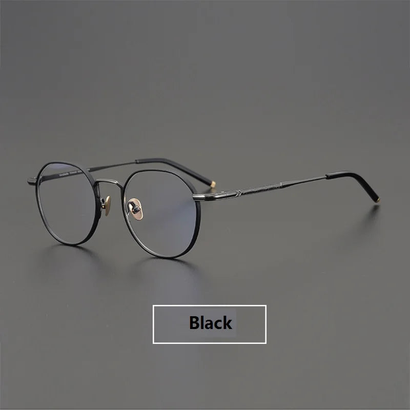 Aimee Unisex Full Rim Round Polygon Titanium Eyeglasses Frame 5342 - Lightweight Durable Glasses for Men & Women - Perfect for Reading, Work, and Everyday Wear