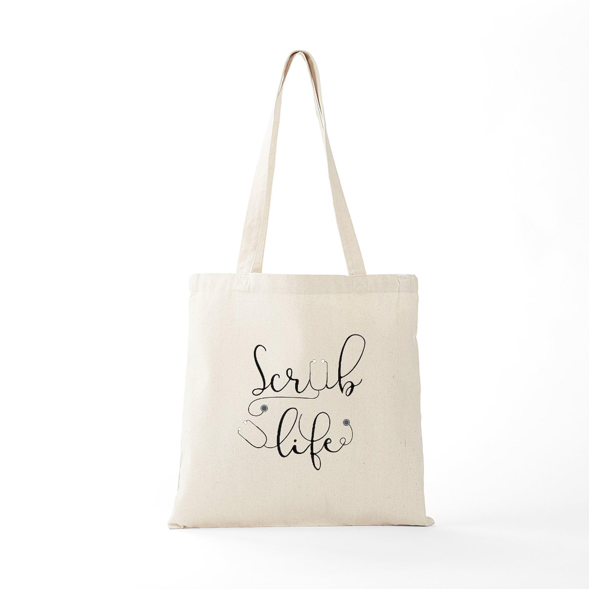 Scrub Life Tote Bag - Natural Canvas Reusable Shopping Bag for Nurses, Doctors & Healthcare Workers - Eco-Friendly Grocery Tote for Work, Hospital & Everyday Use
