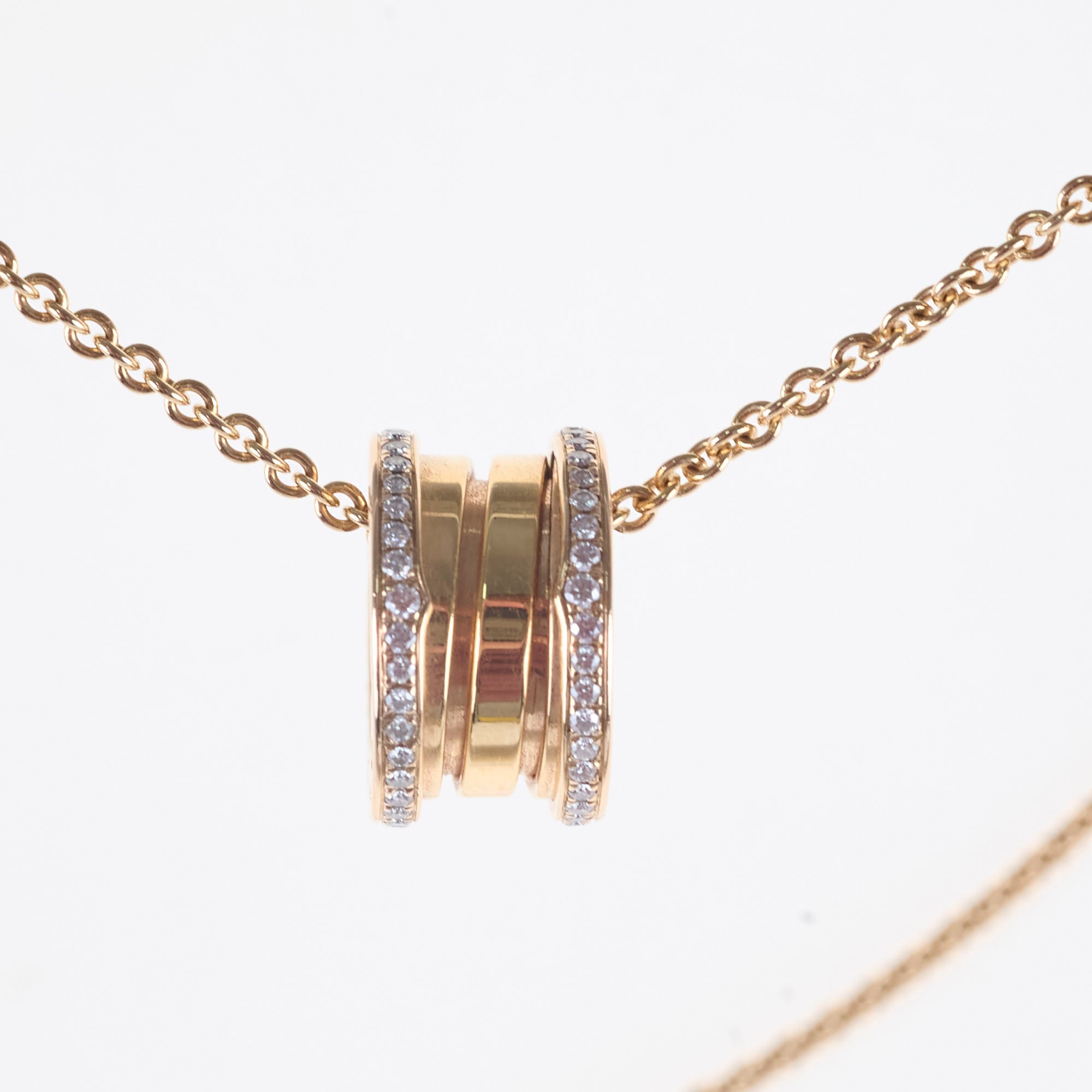 Bvlgari B.zero1 Diamond Necklace in 18K Rose Gold - Elegant Jewelry for Women, Perfect for Weddings, Anniversaries & Special Occasions