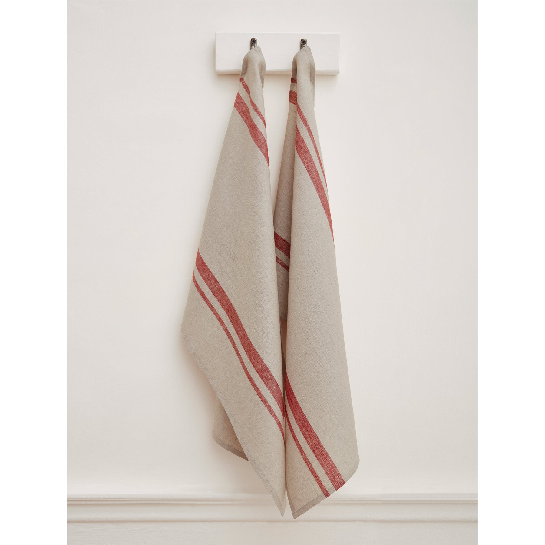 French Striped Kitchen Towels Set of 2 - Absorbent Cotton Dish Cloths for Drying Dishes & Cleaning - Perfect for Farmhouse & Coastal Style Kitchens