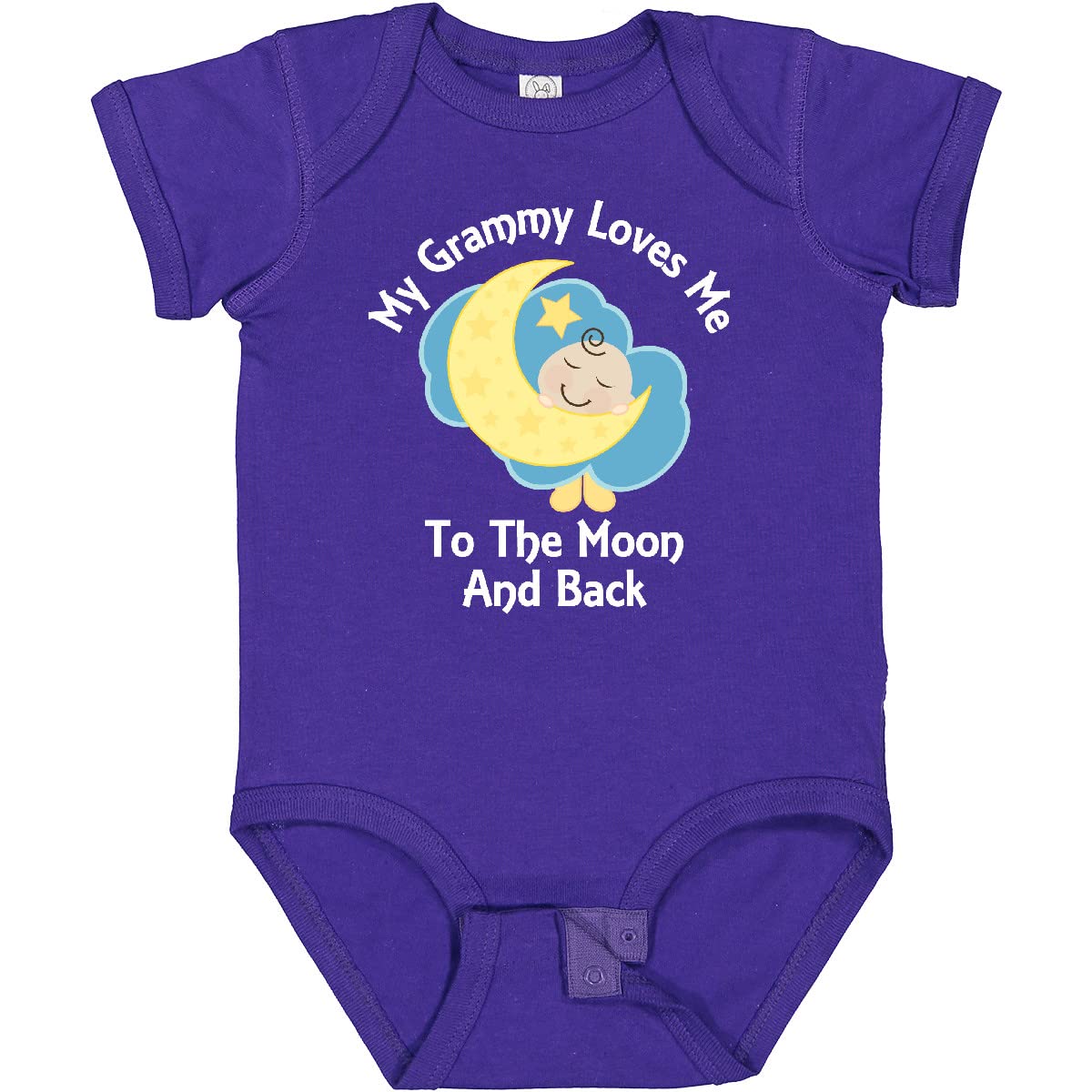 Inktastic Grammy Loves Me to The Moon and Back Baby Bodysuit - Soft Cotton Cute Infant Onesie for Grandparents Gift, Newborn Photo Shoots & Family Outings