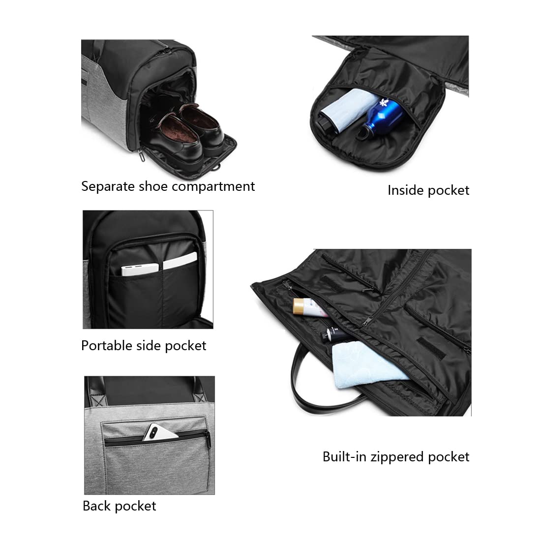Waterproof Gym Duffle Bag for Women & Men - Sports, Workout, Travel & Weekend Getaway with Shoe & Wet Clothes Compartments | Perfect for Gym, Yoga, Swimming & Outdoor Activities