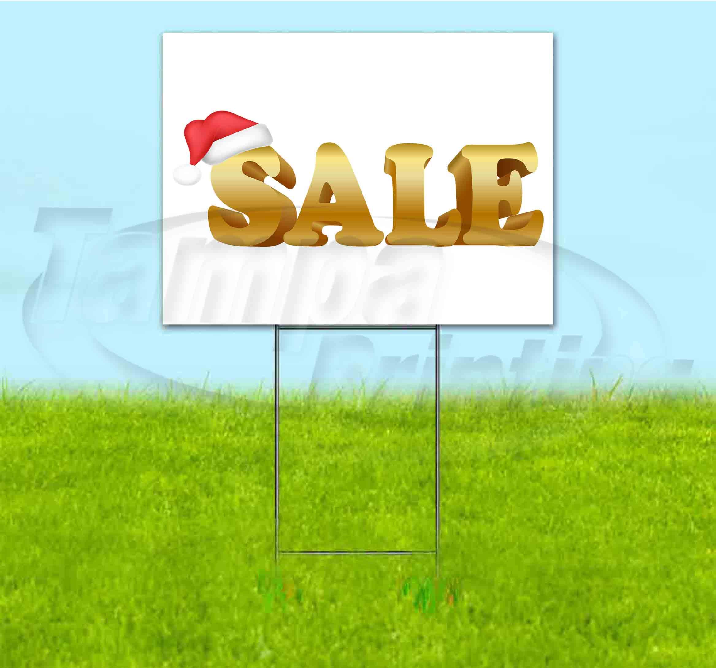 Santa Hat Yard Sign 18x24 Inch - Christmas Holiday Decoration with Metal Stake - Bulk Discounts & Multi-Packs for Outdoor Decor, Lawn Display, and Festive Party Signage