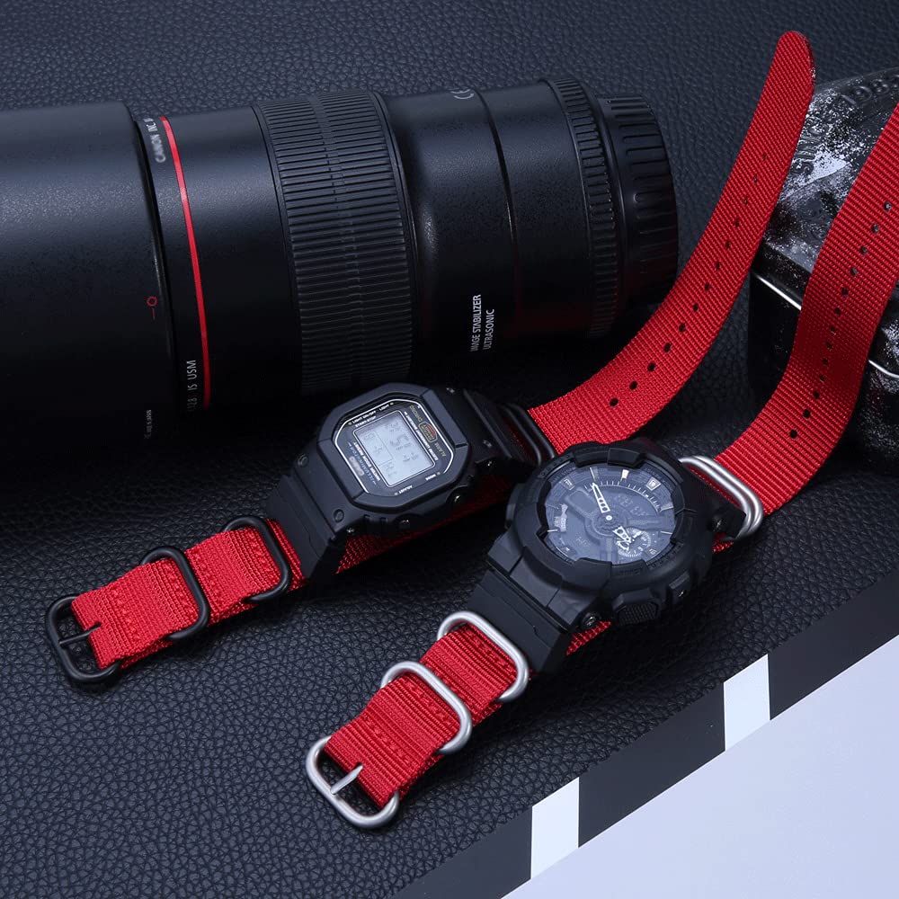 Casio 16mm Nylon Strap with Adapters - Durable Watch Band Replacement for Outdoor & Sports