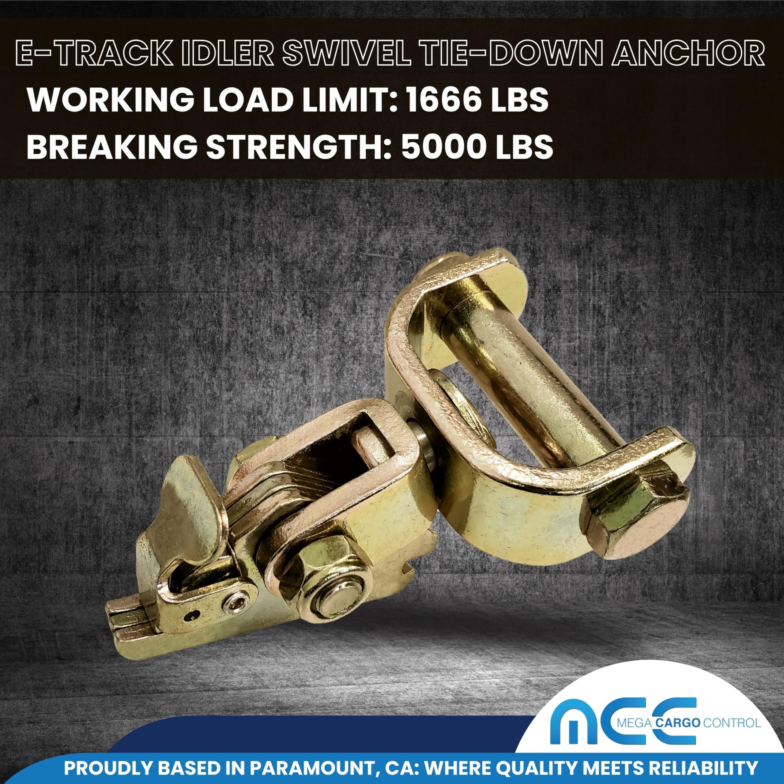 50 Pack Heavy Duty E-Track Roller Idler Swivel Fitting - Secure Tie Down Anchors for E Track Ratchet Straps, Wheel Straps & Cargo Control - Perfect for Trailers, Trucks, ATV, UTV, Flatbeds & Enclosed Trailers - Durable Transport & Towing Solution