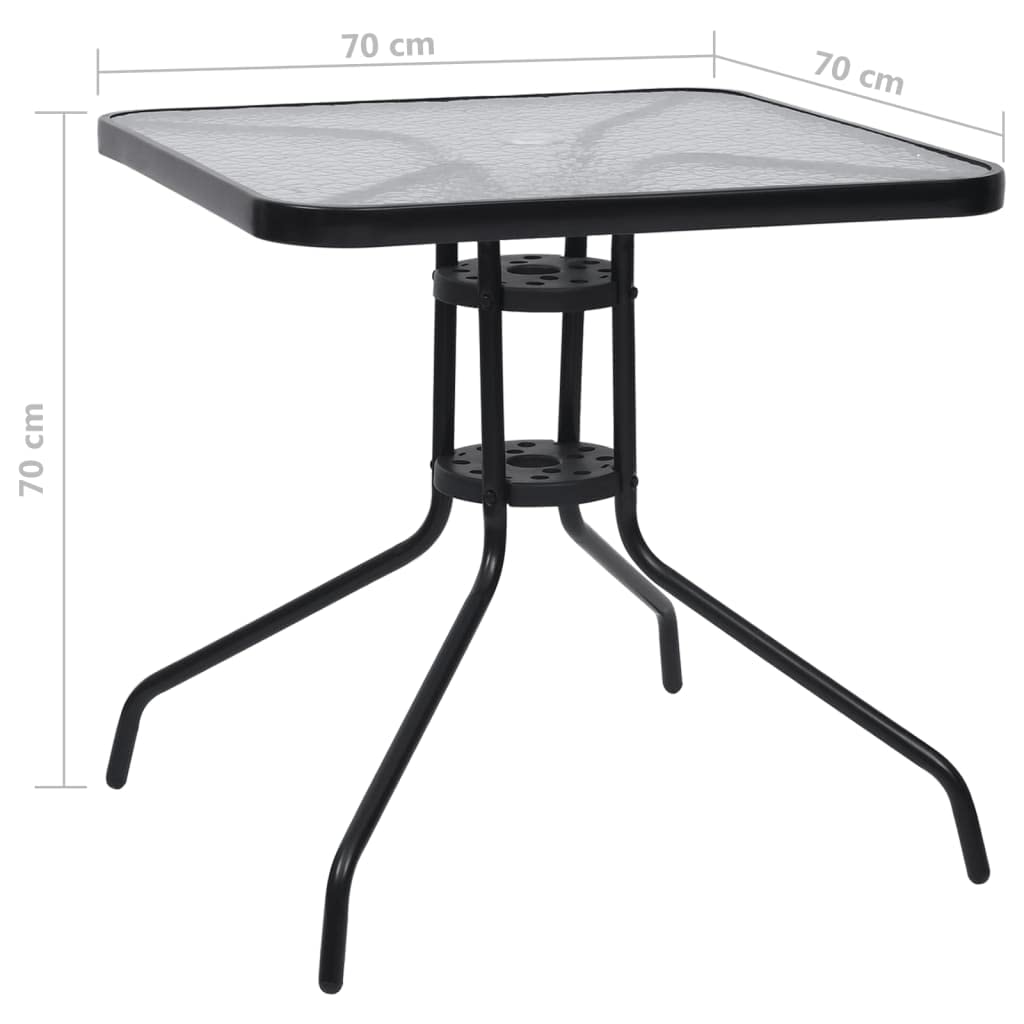 Black Steel Outdoor Dining Table 27.6