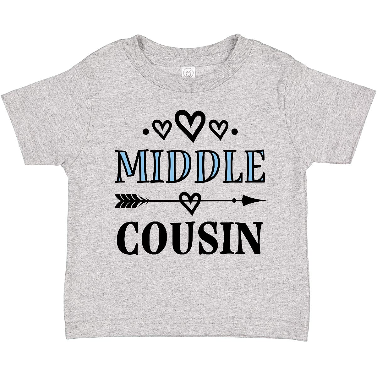 Inktastic Middle Cousin Toddler T-Shirt - Cute & Comfortable Cotton Tee for Kids - Perfect for Family Reunions, Playdates & Casual Outings