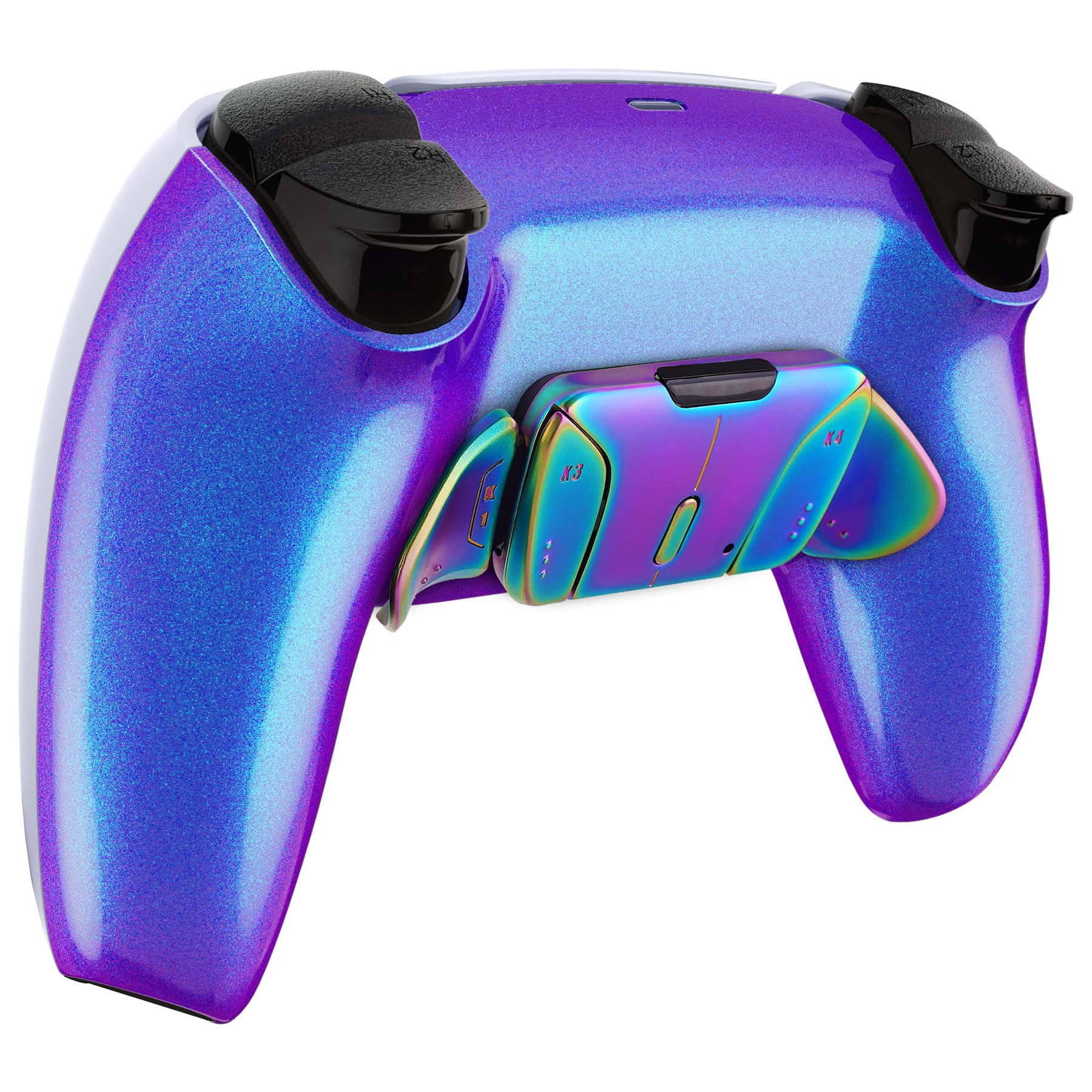 eXtremeRate Programmable RISE4 Remap Kit for PS5 Controller BDM-030/040 - Real Metal Buttons (RMB) Remap Board, Back Plate Case & Metal Back Paddles - Purple Blue & Aura Blue Purple | Custom Controller Mod for Gaming, FPS & Competitive Play
