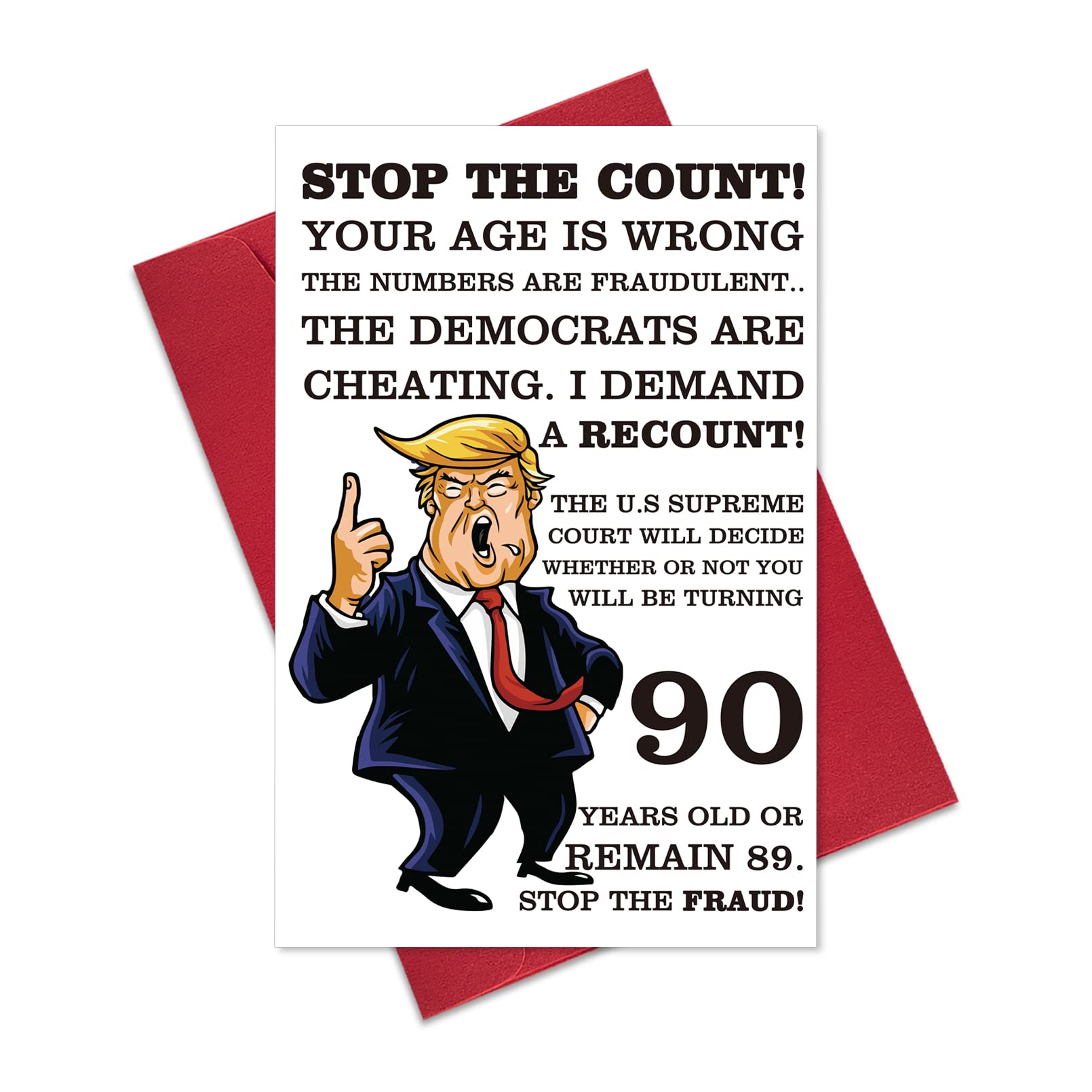 Ogeby Funny 90th Birthday Card - Hilarious 90th Birthday Greeting Card for Friends, Family, Dad, Mom, Husband, Wife - Perfect Milestone Birthday Gift for 90 Year Olds - Great for Parties, Celebrations & Special Occasions