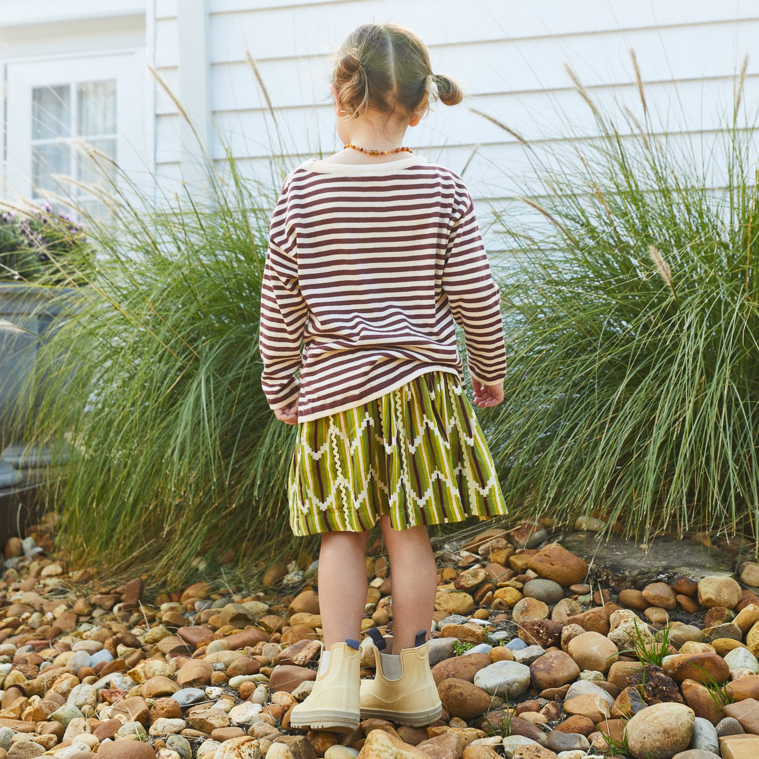 Nisha Girls' Floral Print Skirt - Soft Cotton A-Line Skirt for Toddlers & Kids - Perfect for School, Parties & Playtime