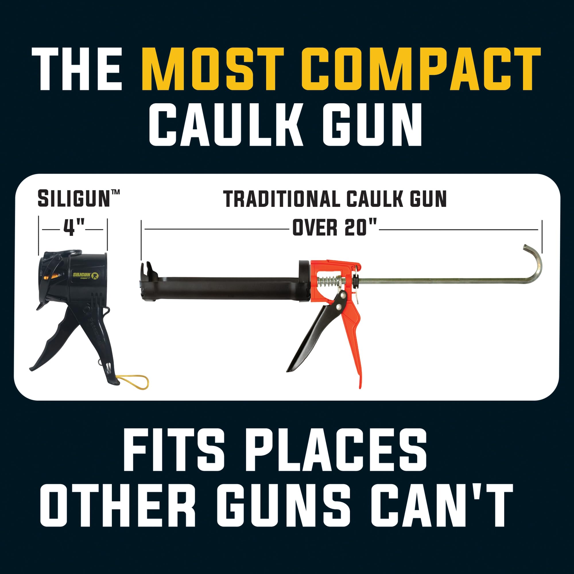 SILIGUN Compact Dripless Caulk Gun with Caulking Tools – 10 Oz No Rod Caulking Gun, 12:1 Push Ratio for Silicone, Latex & Sealant – Perfect for DIY Home Repairs, Bathroom Waterproofing & Window Sealing Projects