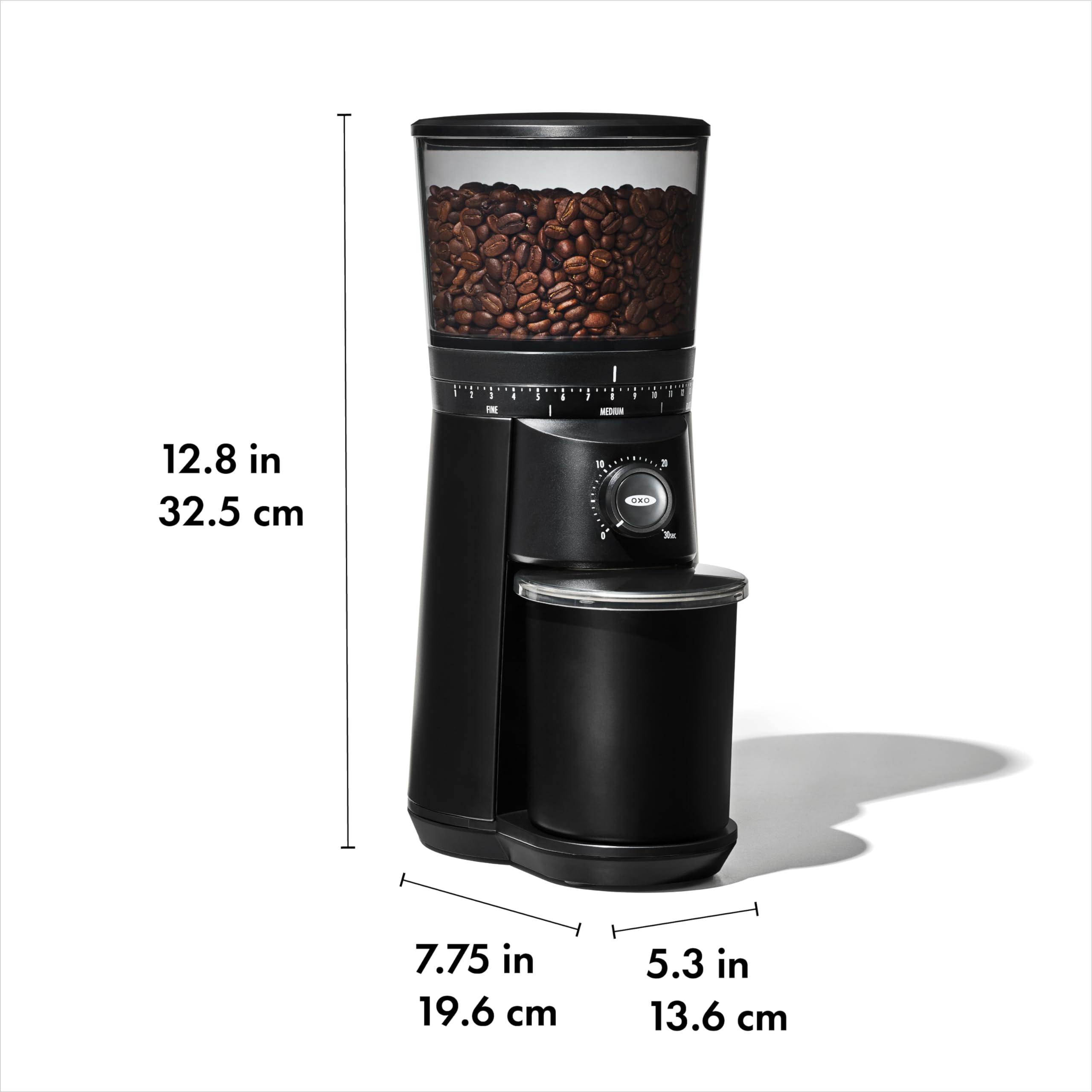 OXO Brew Conical Burr Coffee Grinder - Matte Black | Adjustable Grind Settings for Espresso, French Press & Drip Coffee | Perfect for Home Baristas & Coffee Enthusiasts