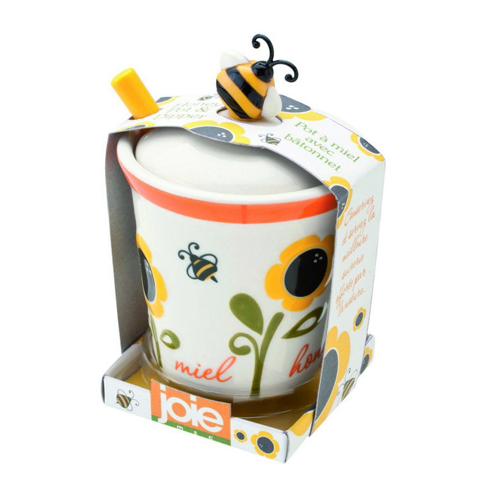 Joie Honey Hive and Dipper Set - Premium Yellow Kitchen Gadgets for Honey Drizzling, Tea Stirring & Dessert Decorating | Perfect for Coffee Shops, Bakeries & Home Kitchens