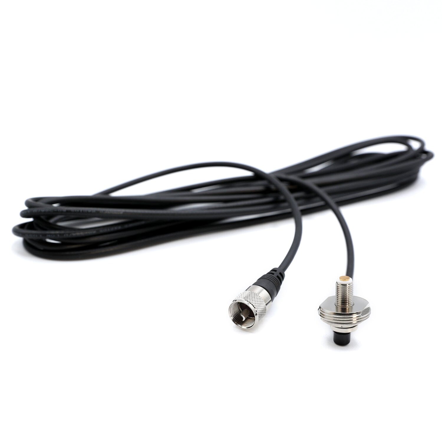 17' FOOT ANTENNA COAX CABLE WITH 3/8 NMO MOUNT - FITS ROOFS UP TO 1/2