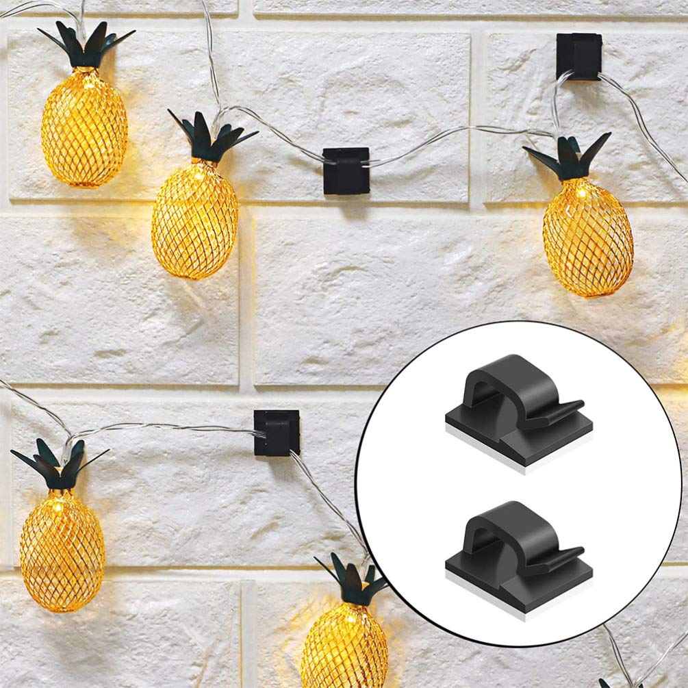 Uonlytech 200pcs Self-Adhesive Cable Management Clips - Desk Organizer for Headphones, Wires & Office Supplies - Strong Fixing Clamps for Cord, Electric Wire & Headset Stand - Perfect for Home Office, Gaming Setup & Workspace Organization