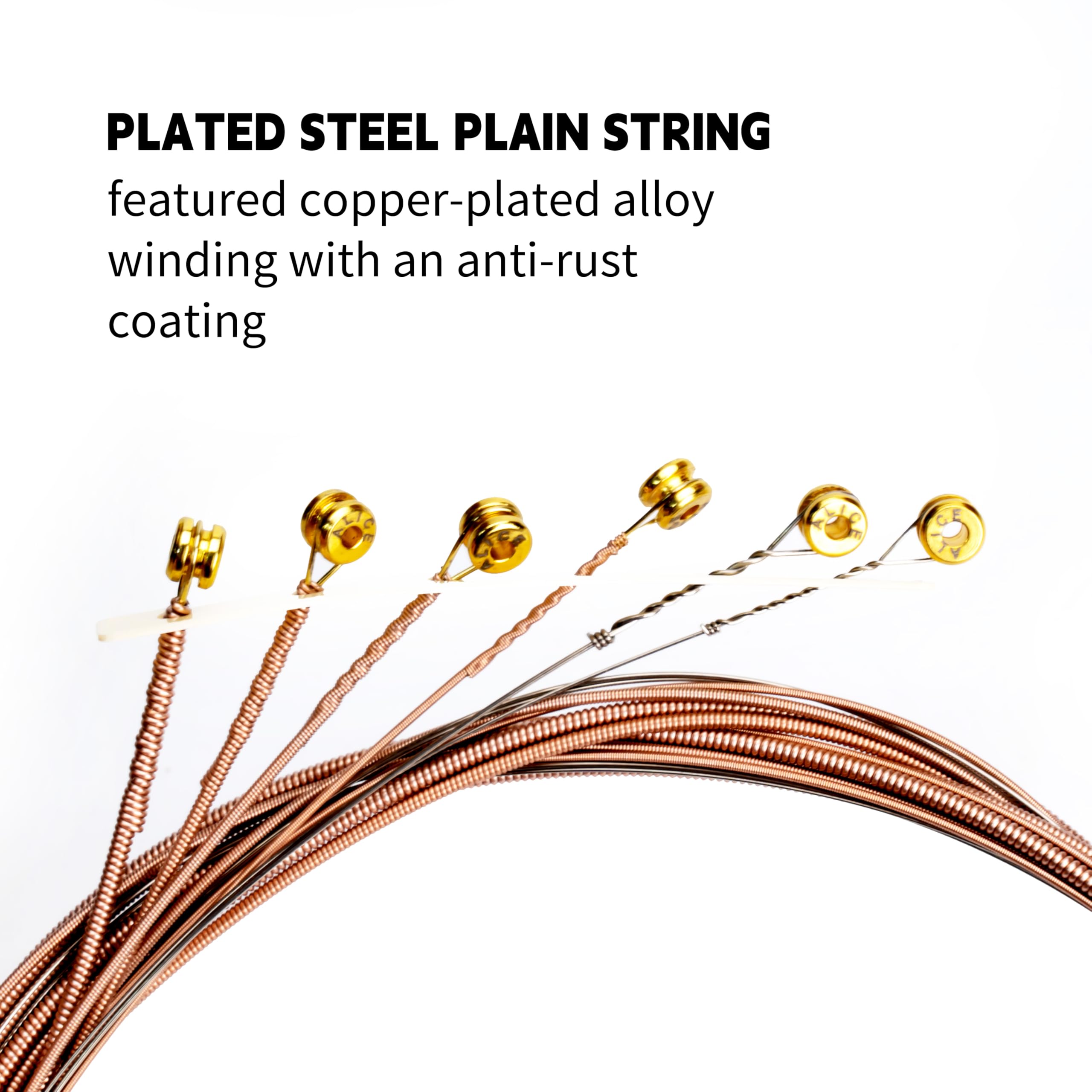 Alice Acoustic Guitar Strings Set - 6-String Phosphor Bronze Coated Steel Alloy (Super Light A206) for Beginners | 1 Pack | Perfect for Practice, Recording & Live Performances