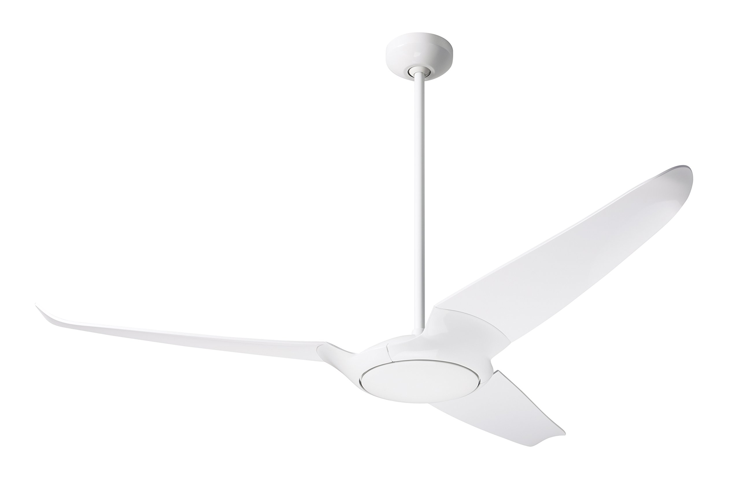 IC/Air3 DC 56英寸白色光泽吊扇配白色叶片和遥控器，适用于客厅、卧室和办公室
