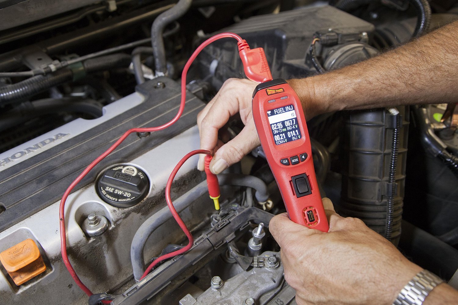 Power Probe PP401AMZ01 Red IV Automotive Circuit Tester with Connector Kit - Professional Electrical Diagnostic Tool for Car, Truck & Motorcycle Repair