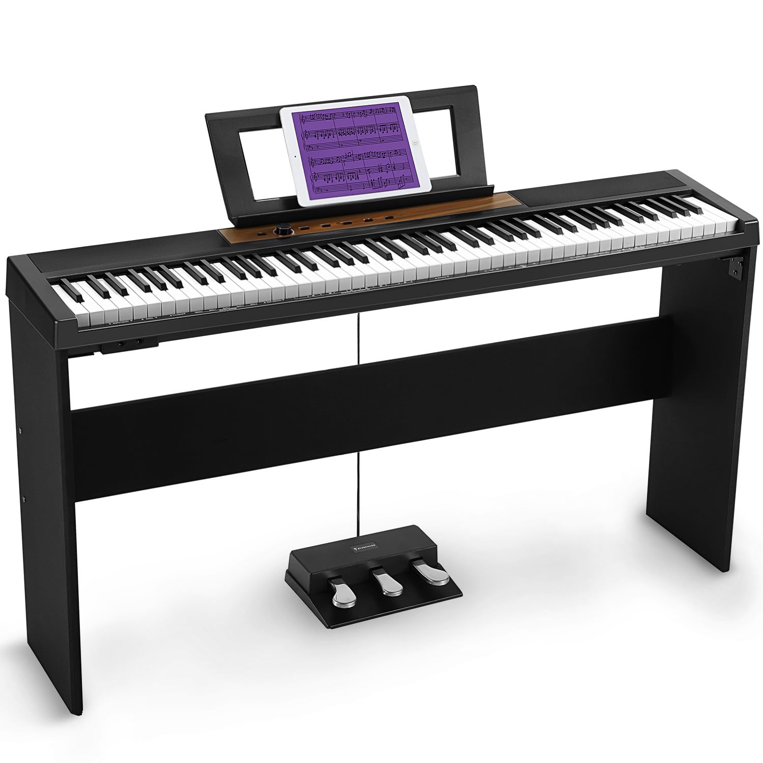 Starfavor 88-Key Digital Piano Keyboard with Velocity-Sensitive Keys, Full-Size Semi-Weighted Upright Piano with 25W Dual Speakers, 3-Pedal System, MIDI & Recording Functions - Perfect for Home Practice, Studio Recording & Live Performances
