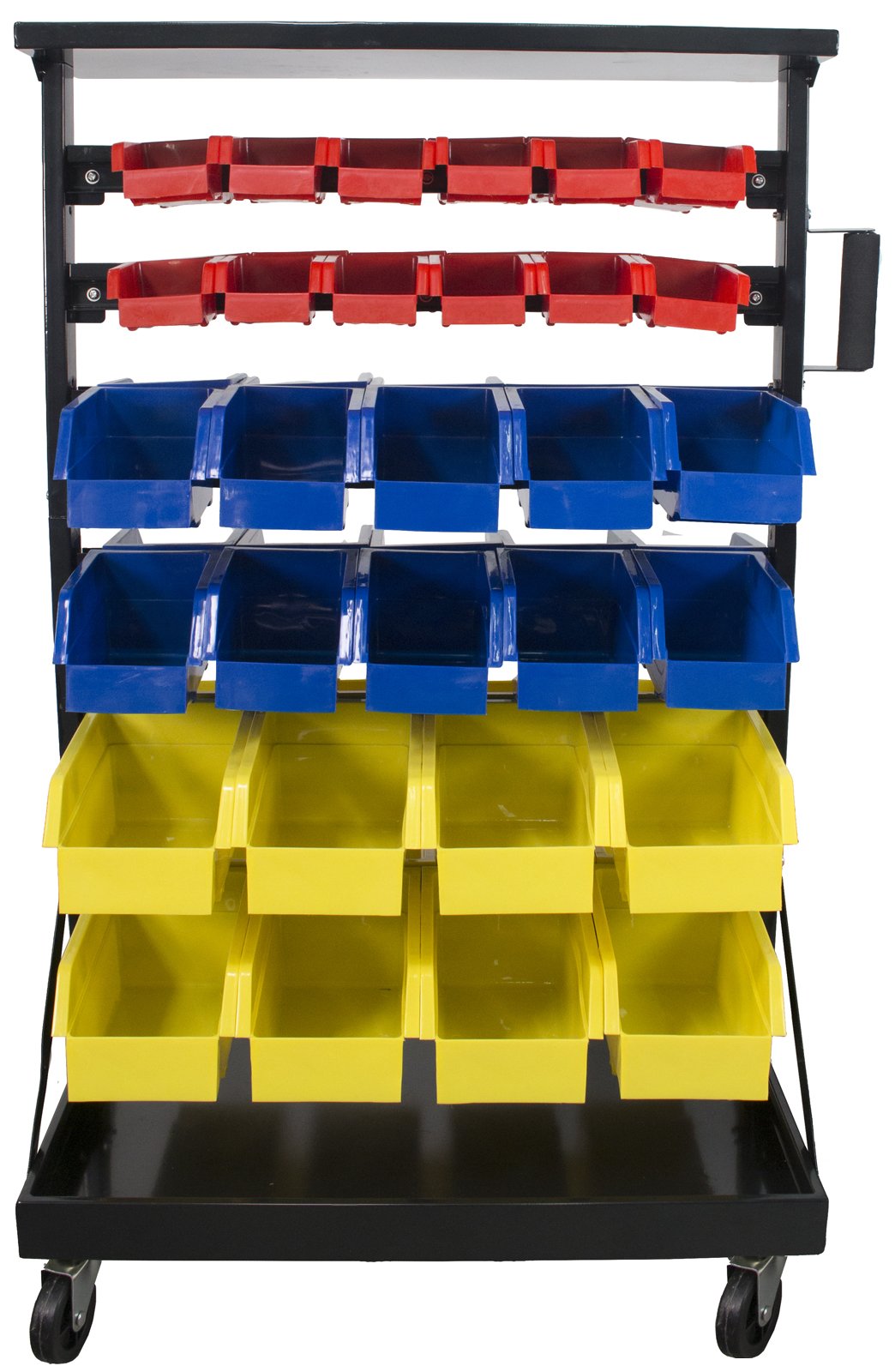 TLPB04 60-Part Plastic Storage Bins with Locking Wheels - Heavy Duty Organizer for Garage, Workshop & Home Storage | Perfect for Tools, Hardware & DIY Supplies