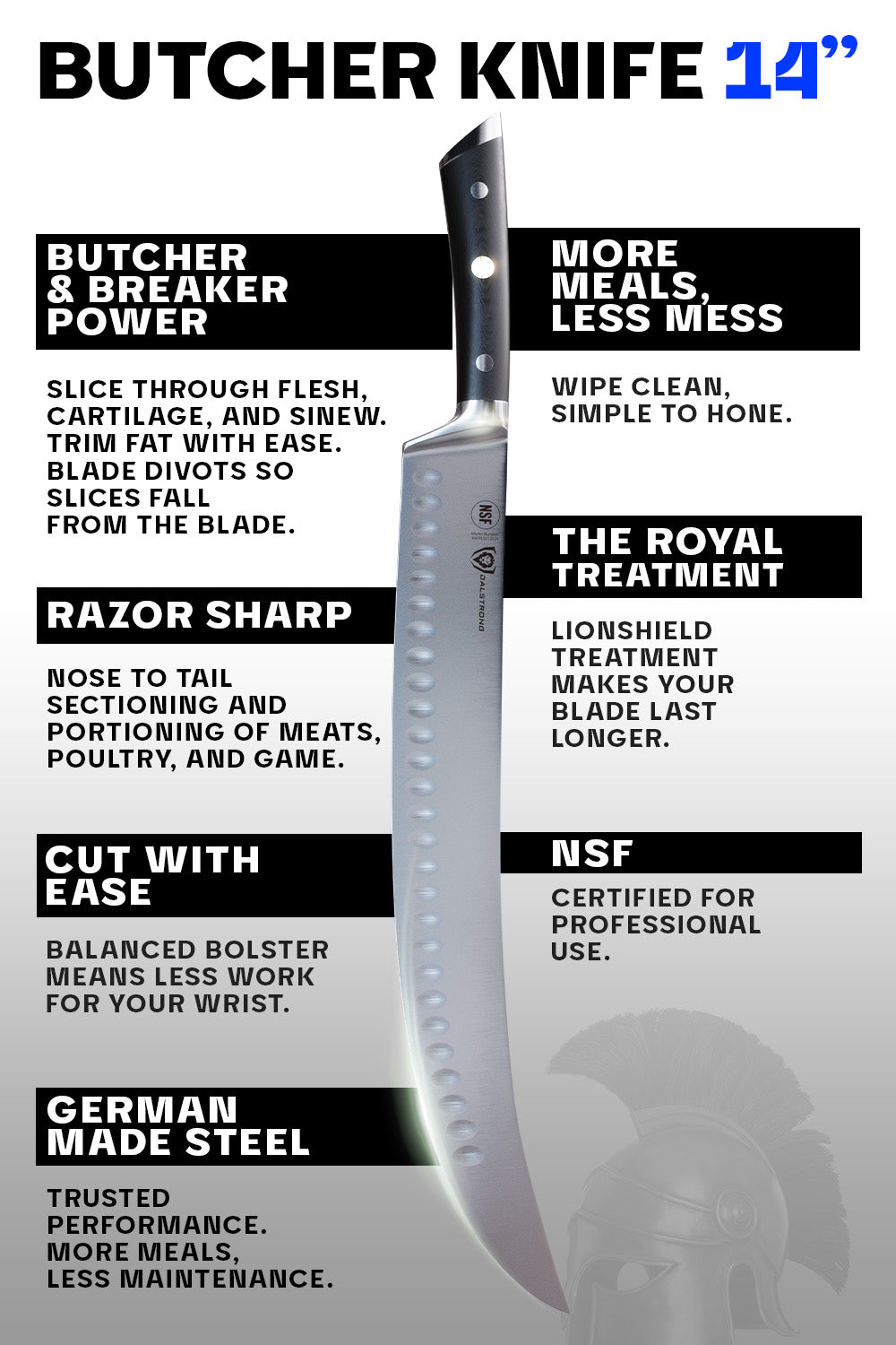 Dalstrong Gladiator Series 14-inch Butcher & Breaking Cimeter Knife | NSF Certified Professional Meat Cleaver | Perfect for Butchering, Meat Processing & BBQ Prep
