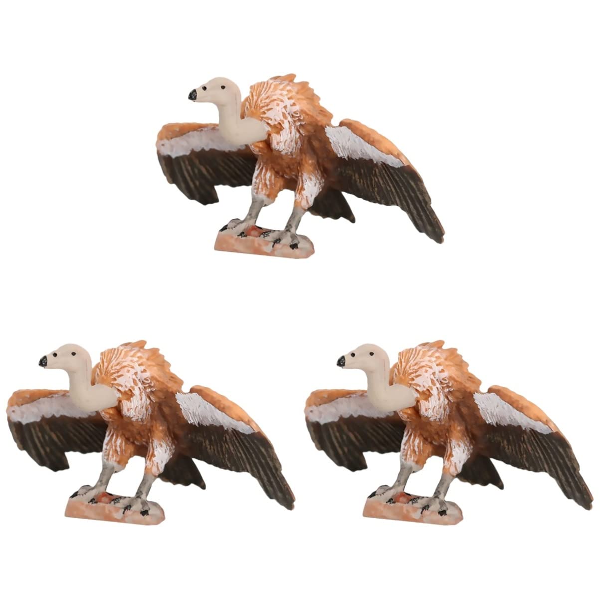 Realistic 3-Piece Vulture Figurine Set - Lifelike Tropical Bird Statues, Bald Eagle Model for Educational Animal Toys | Perfect for Home Decor, Classroom Learning & Bird Enthusiast Collections