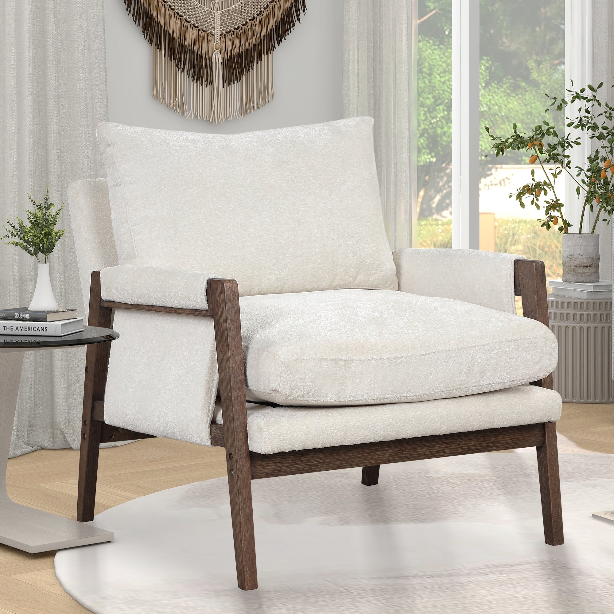 Kelly Mid Century Modern Velvet Accent Armchair - Stylish Roundhill Furniture for Living Room, Bedroom & Office - Comfortable Lounge Chair for Home Decor