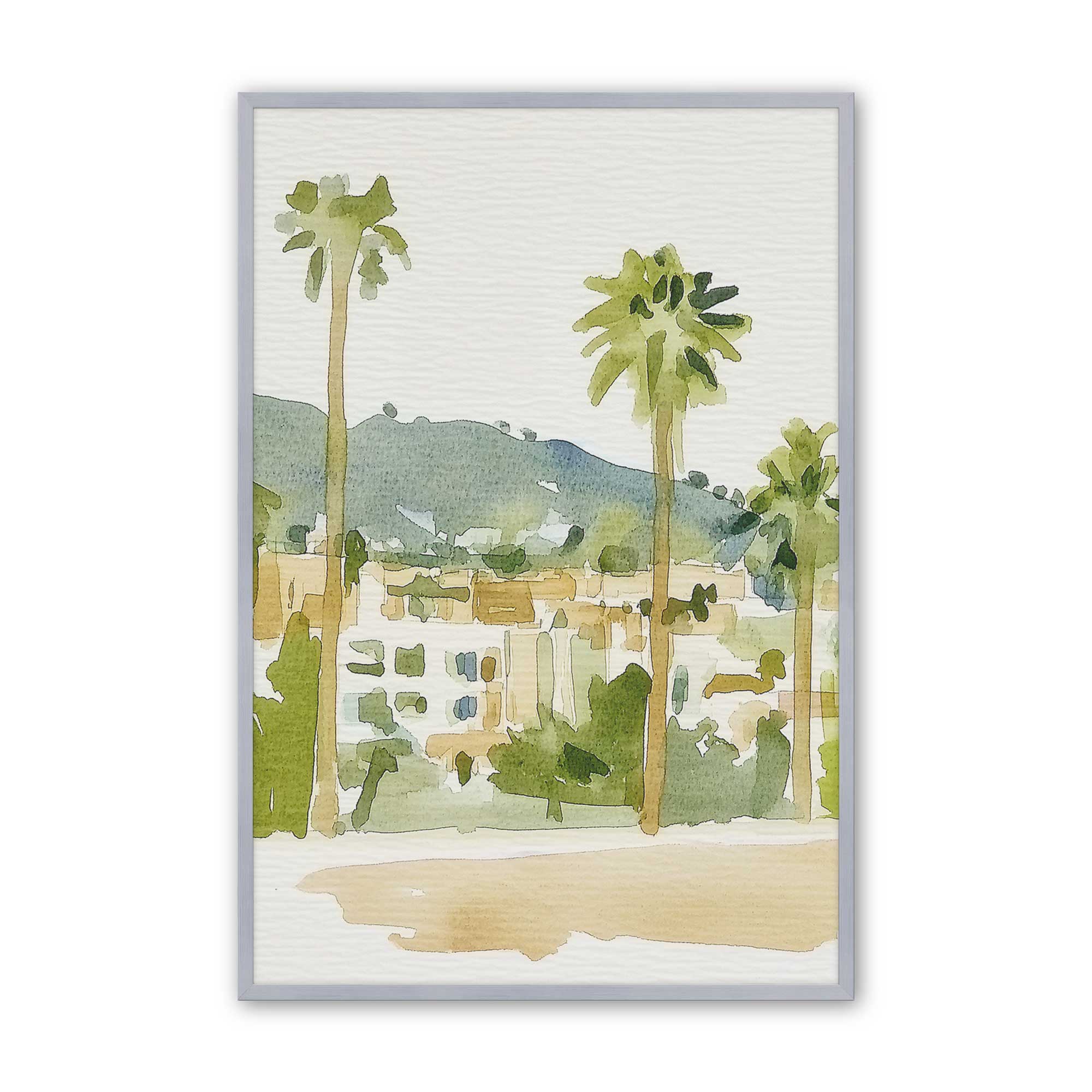 Desert Palms and Villas III Print - Stunning Landscape Wall Art for Home & Office Decor | Perfect for Living Room, Bedroom, or Office Wall Decorations
