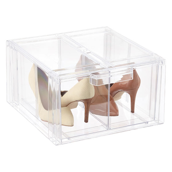 Clear Stackable Shoe Storage Drawers - Organizer for Closet, Bedroom & Entryway (Multiple Sizes) - Perfect for Sneakers, Heels & Boots Organization