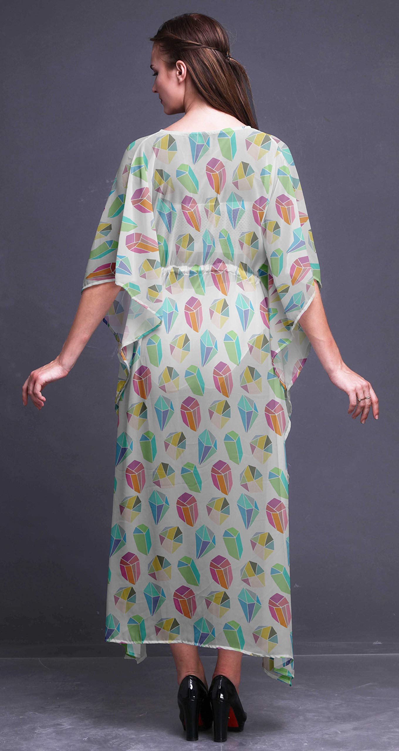 Bimba Beach Kaftan - Women's Flowy Maxi Dress Bikini Cover Up | Long Summer Kimono Caftan for Pool, Beach & Vacation
