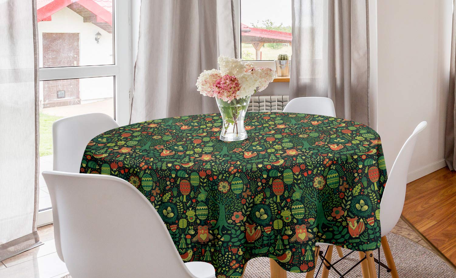 Lunarable Forest Round Tablecloth - 60