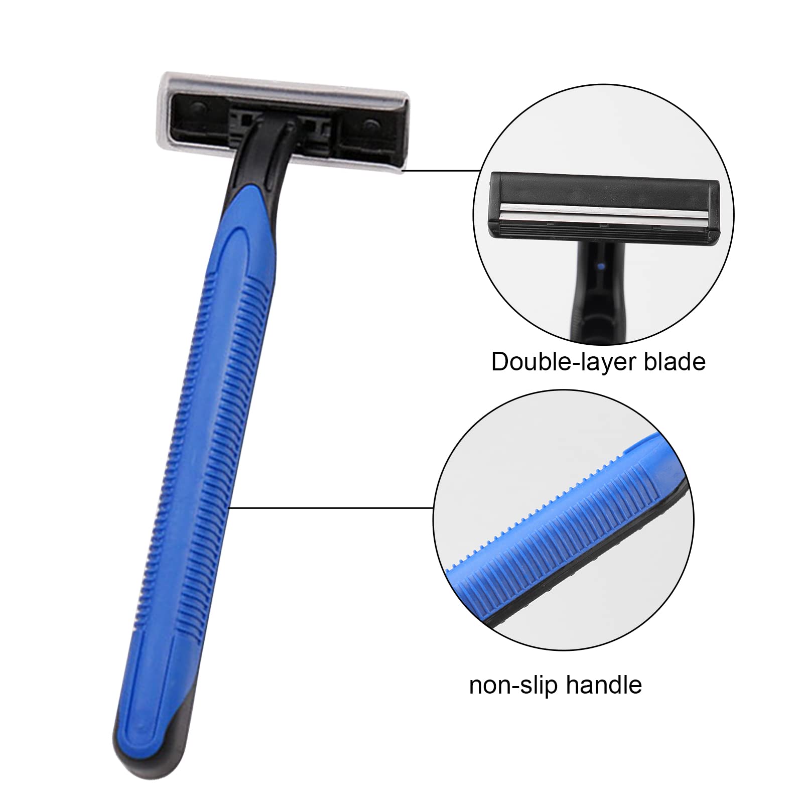 Bulk Disposable Razors with Blade Caps - 100 Individually Wrapped Razors for Hotels, Shelters & Nursing Homes | Durable Shaving Supplies for Travel, Hygiene Kits & Charity Donations