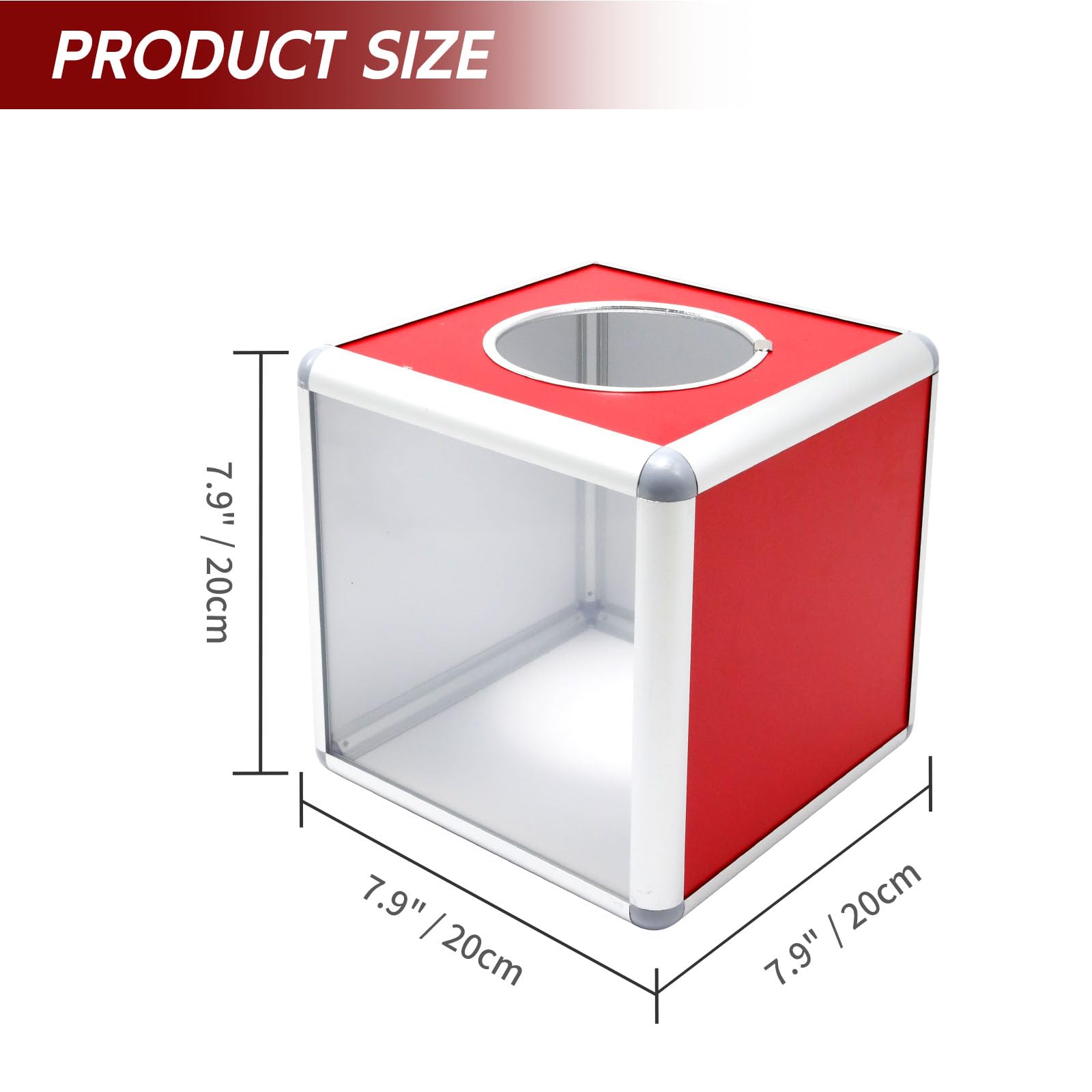 20x20x20cm Multifunctional Raffle Box - Lottery Ball Game Box, Storage Ticket Container, Bonus Draw Box for Business Events, Annual Meetings & Fundraising Supplies - Perfect for Prize Draws, Office Games & Party Activities