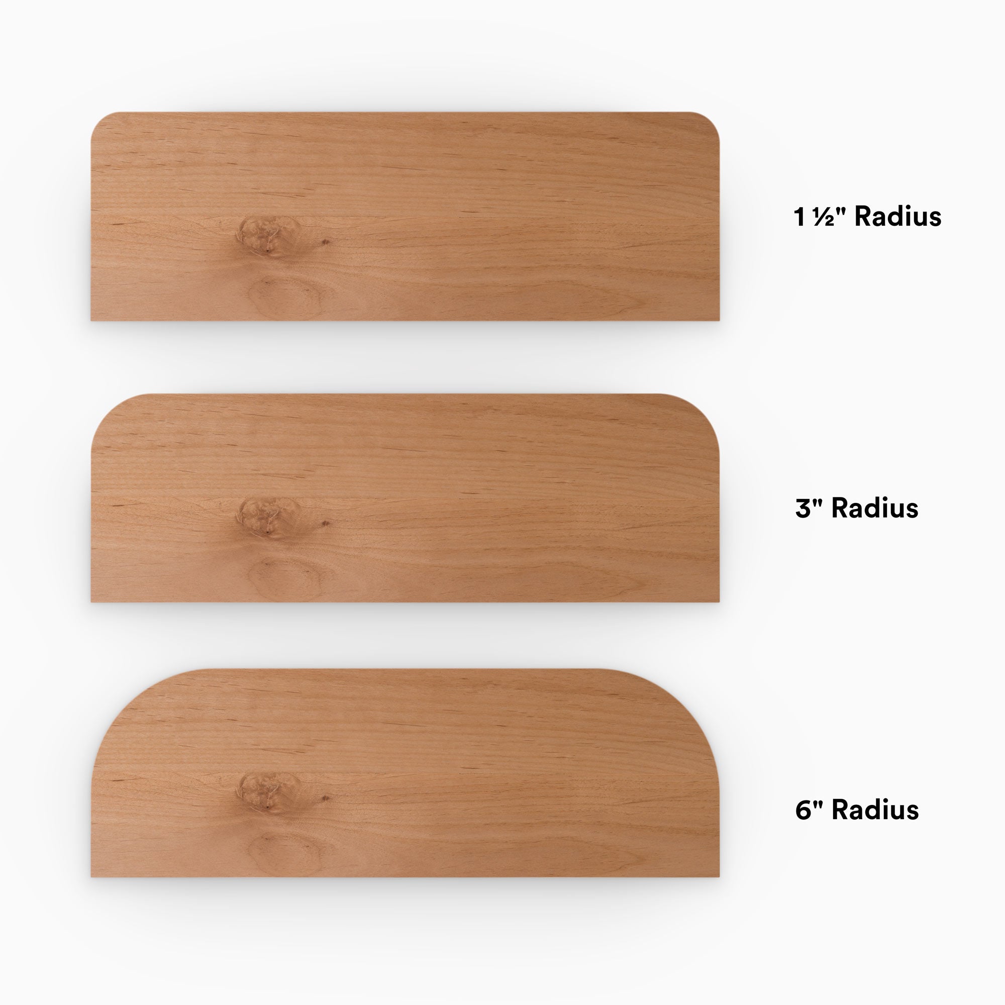 Aksel RADius Alder Floating Shelf - Rustic Wood Wall Shelf for Living Room, Kitchen, Bathroom Storage & Decor
