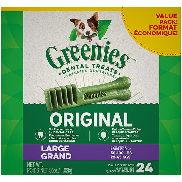 Greenies Original Large Dog Dental Treats for Fresh Breath & Tartar Control - Healthy Teeth Chews for Large Breed Dogs - Vet Recommended Dental Care for Dogs at Home